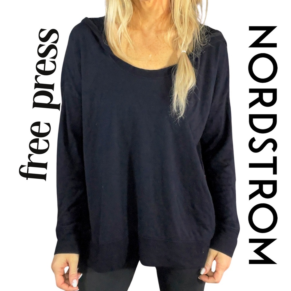 NORDSTROM FREE PRESS‎ Black Hoodie - Picture 2 of 6